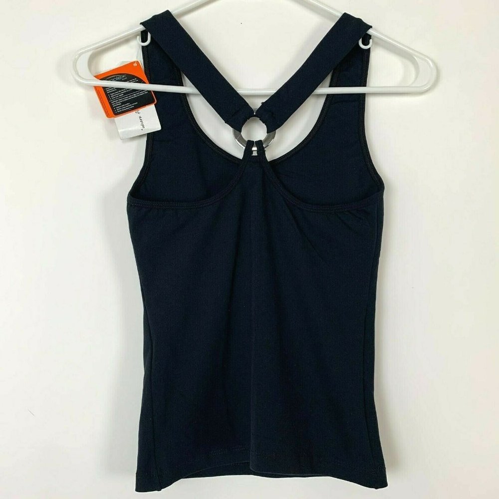Compression Ring Racerback Tank Top XS-S Black - Picture 2 of 11